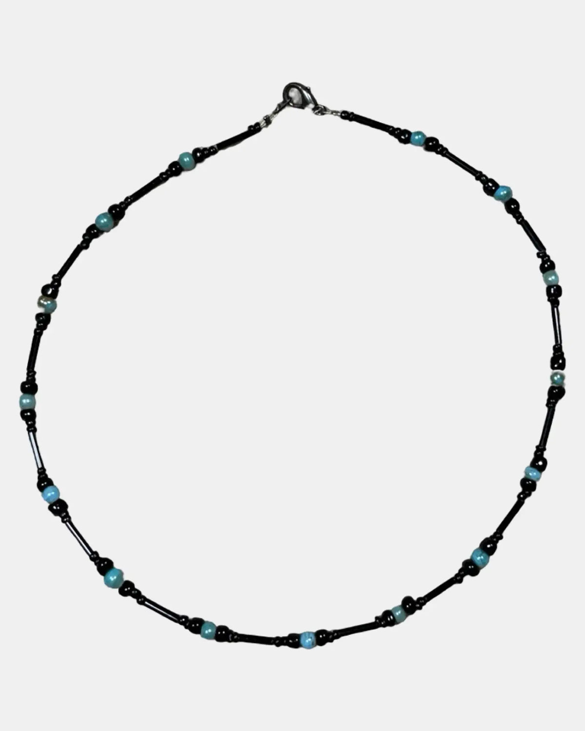 Blue and Black Beaded Choker