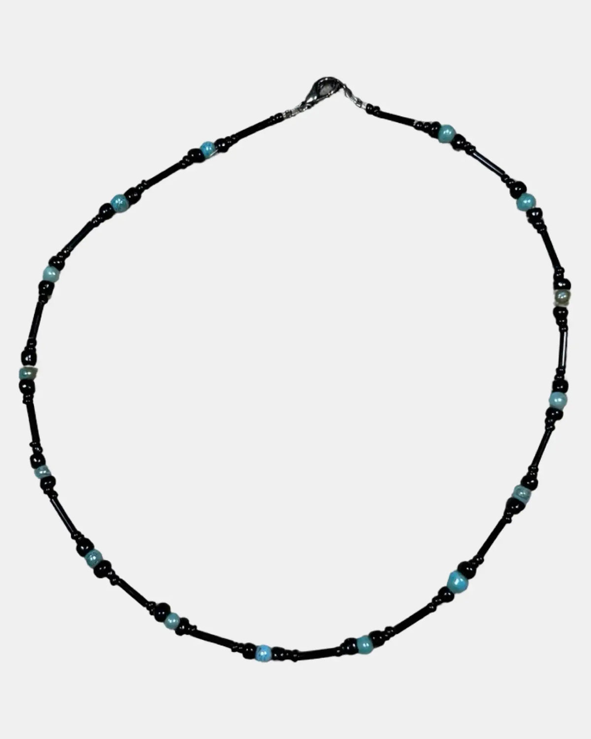 Blue and Black Beaded Choker