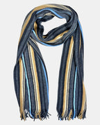 Black Brown and Blue Striped Scarf