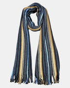 Black Brown and Blue Striped Scarf