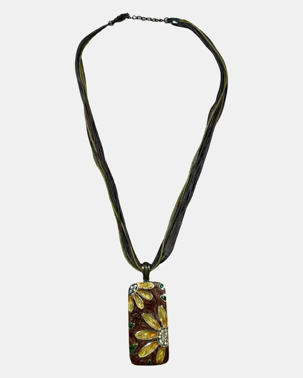 Brown Flower Pendant Necklace
