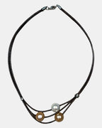 Brown Three Beaded Necklace