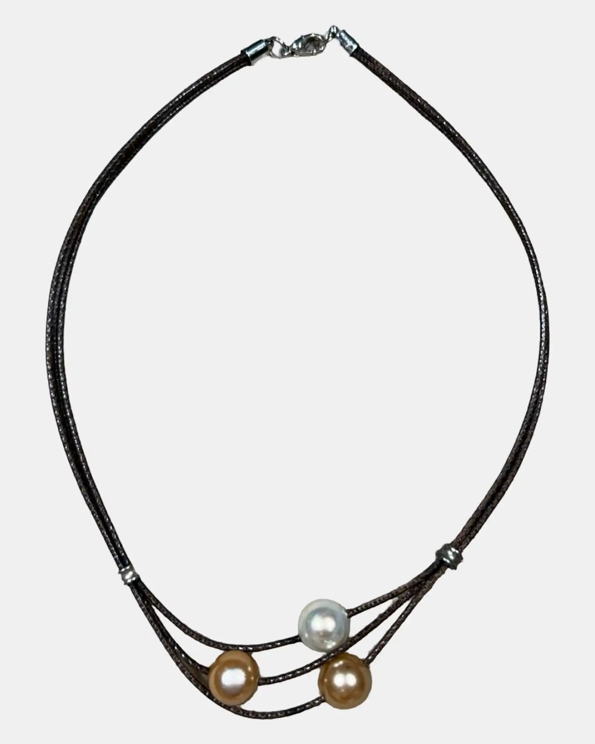 Brown Three Beaded Necklace