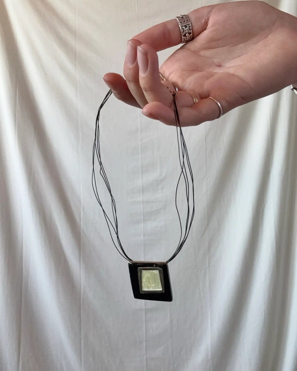 Black Square Pendant