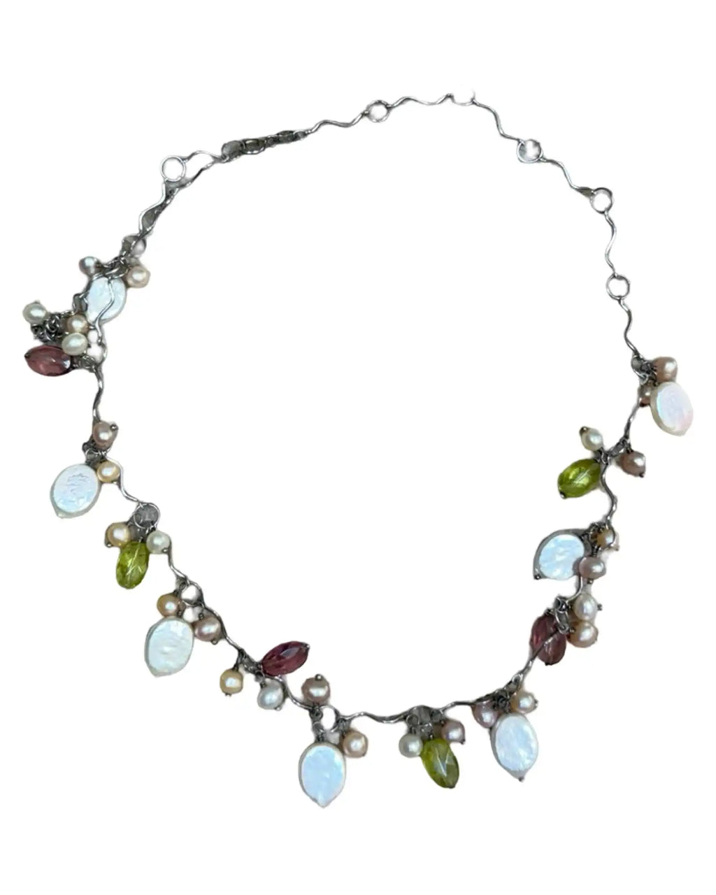 Beaded Silver Necklace