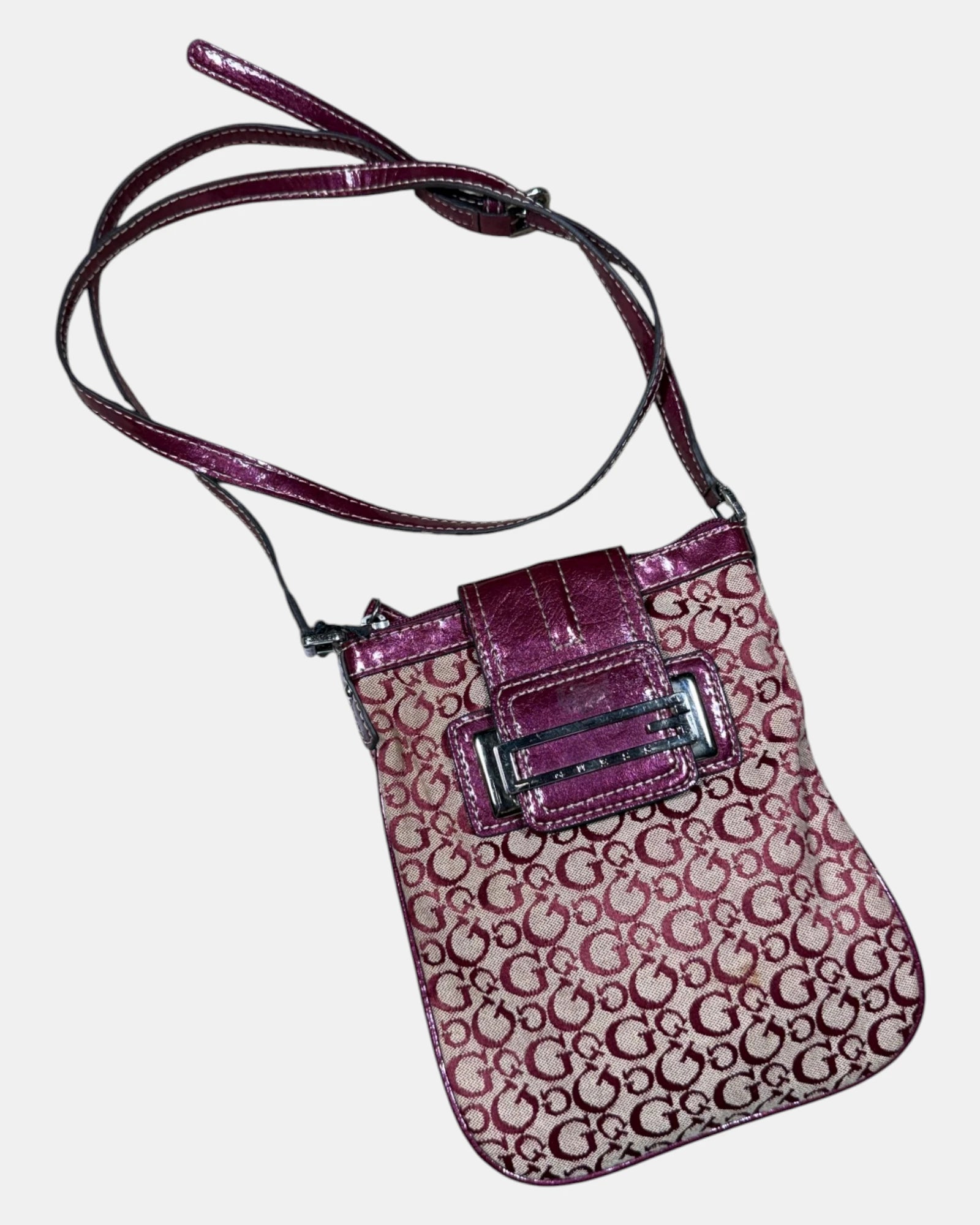 Vintage Guess Pink Cross Body Bag - Zip Vintage