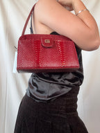 Red Faux Croc Leather Guess Bag