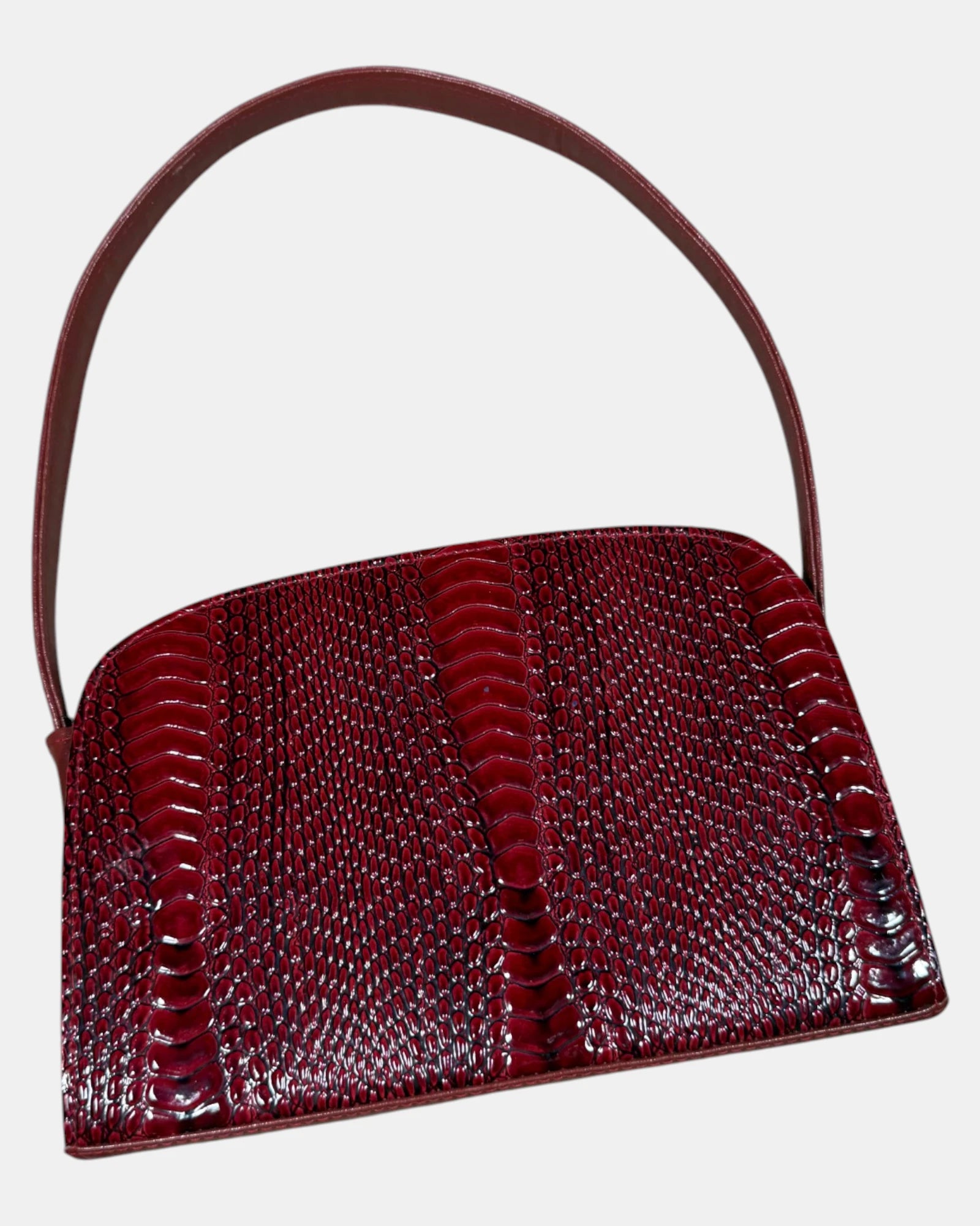 Red Faux Croc Leather Guess Bag