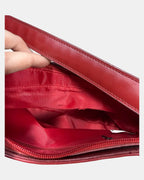 Faux Leather Red Shoulder Bag