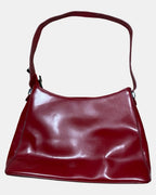 Faux Leather Red Shoulder Bag