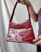 Faux Leather Red Shoulder Bag
