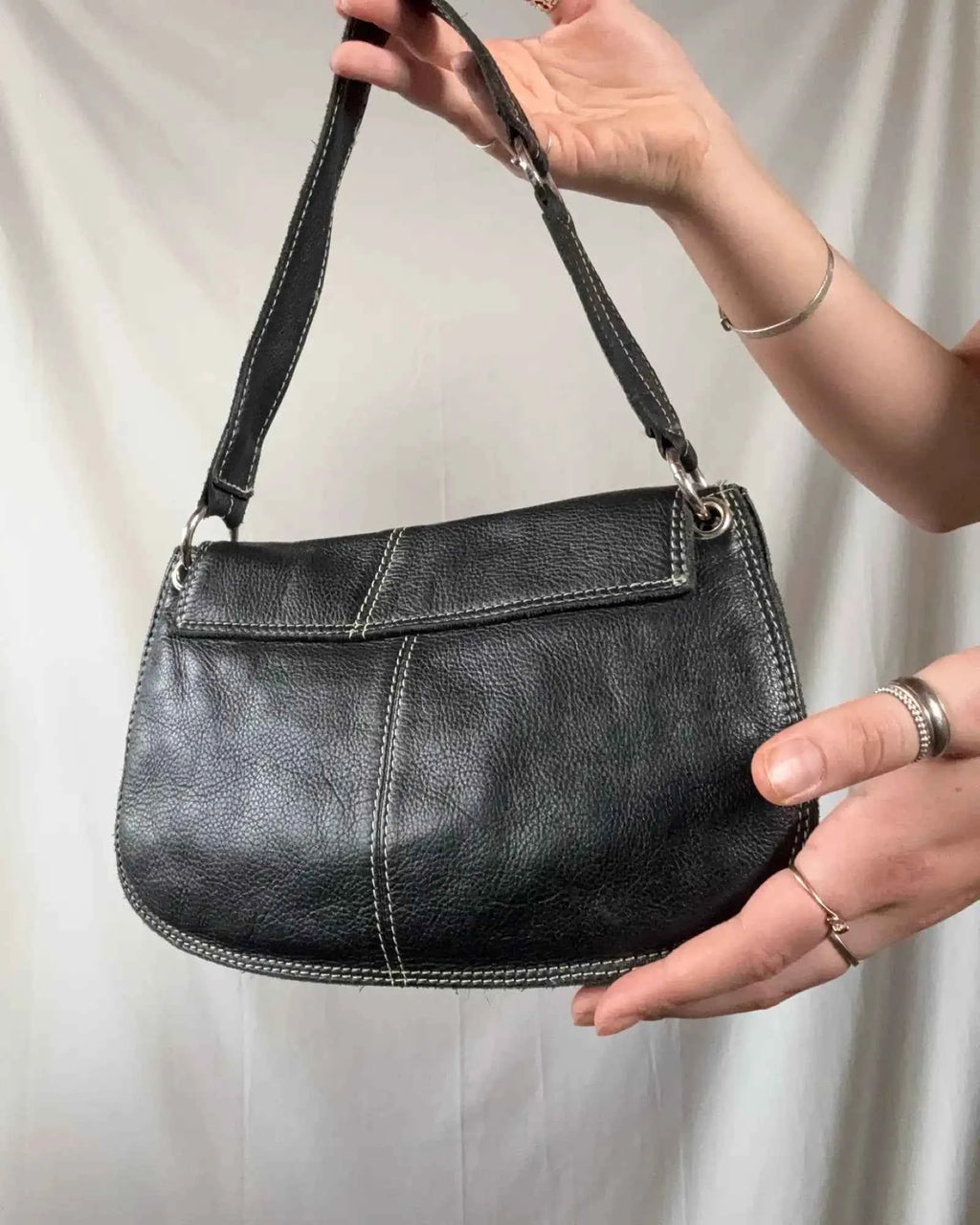 Black Leather Shoulder Bag