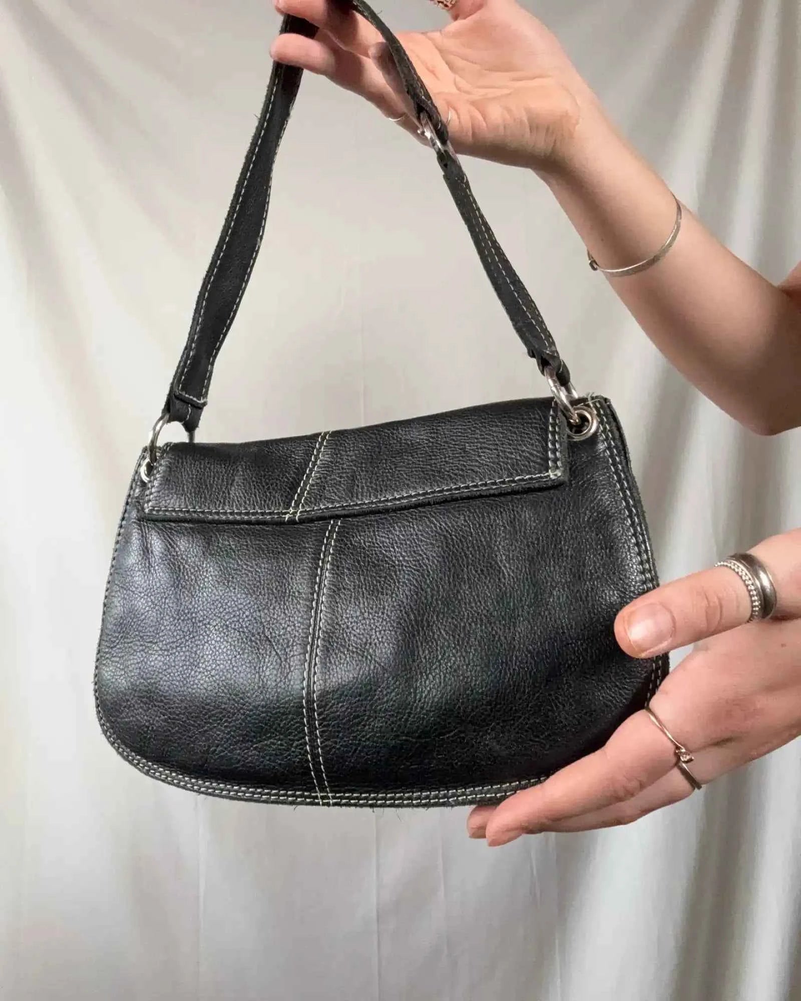 Black Leather Shoulder Bag