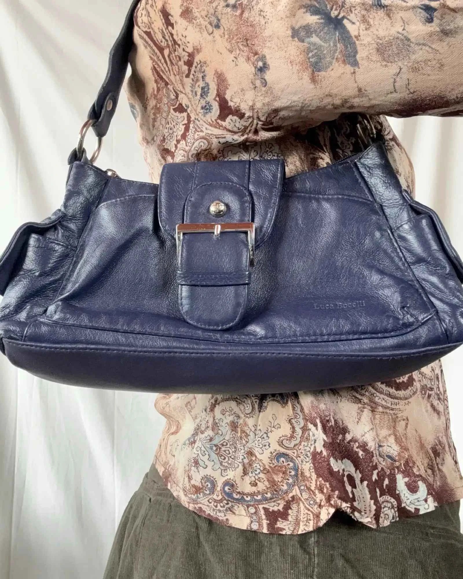 Navy Y2K Vintage Shoulder Bag