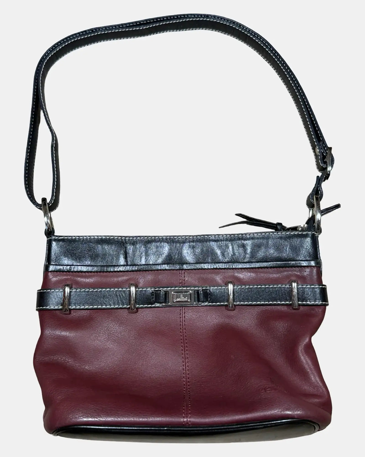 Burgandy and Black Hand Bag