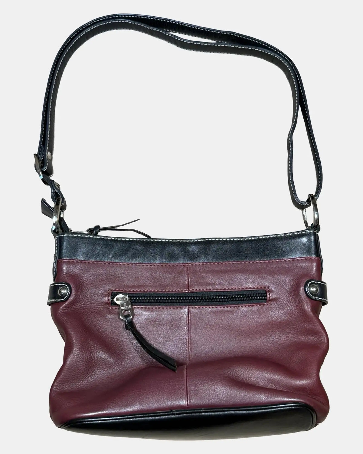 Burgandy and Black Hand Bag