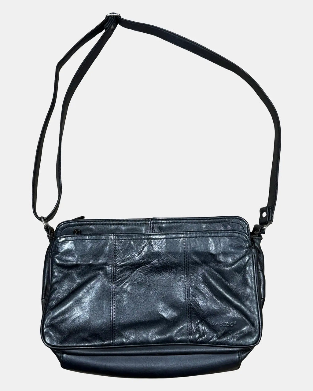 Black Leather Over Shoulder Bag