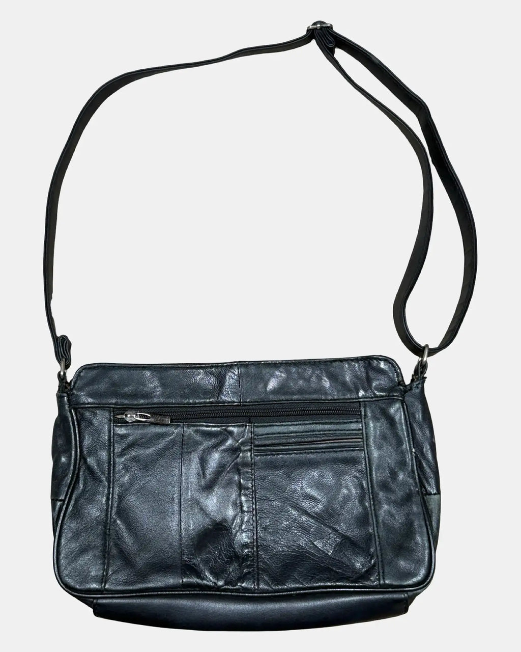 Black Leather Over Shoulder Bag