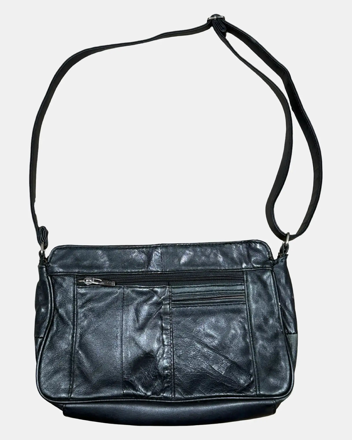 Black Leather Over Shoulder Bag