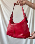 Red Buckle Shoulder Bag