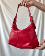 Red Buckle Shoulder Bag