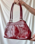 Red Genuine Leather Shoulder Bag