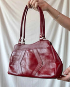 Red Genuine Leather Shoulder Bag