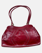 Red Genuine Leather Shoulder Bag