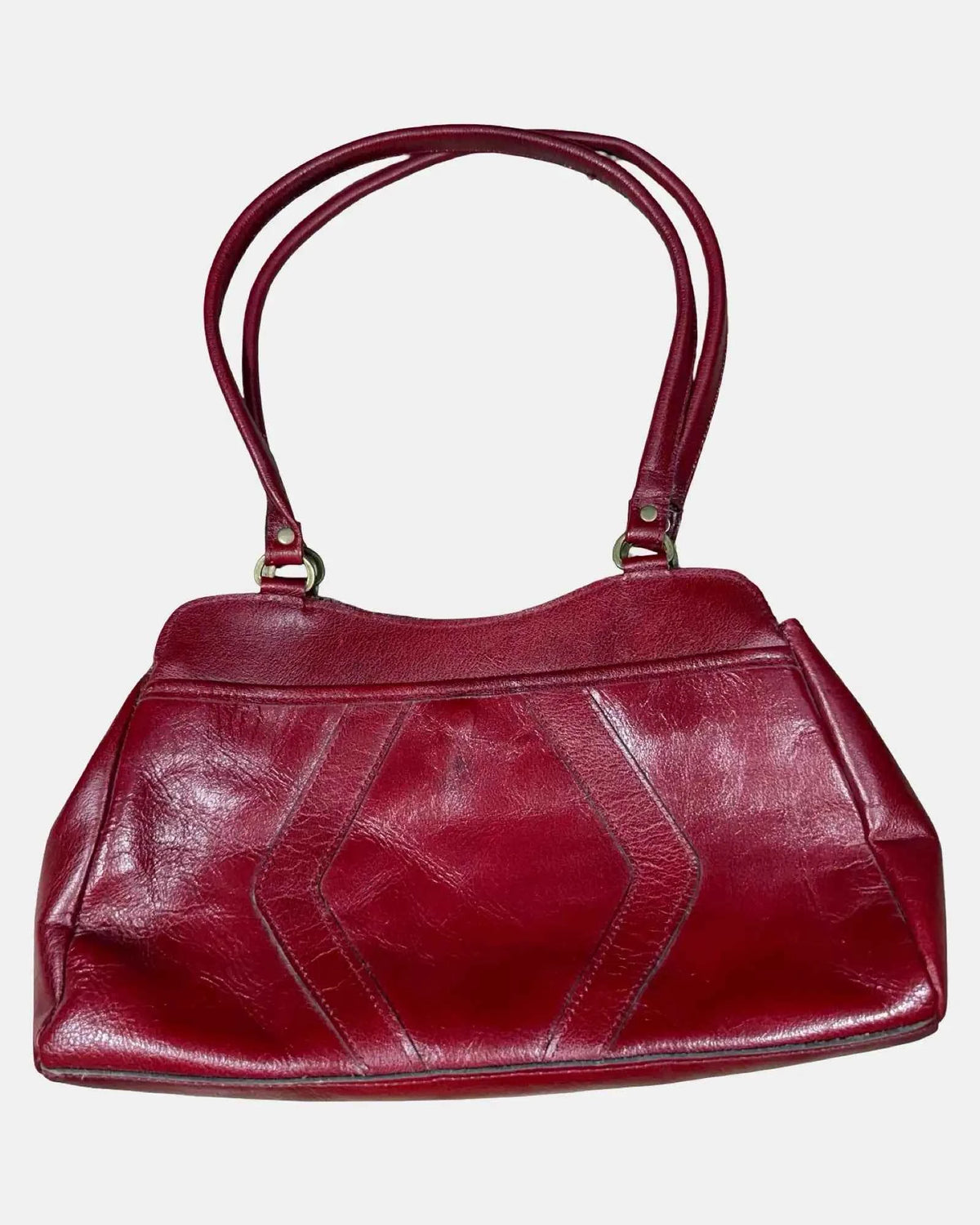 Red Genuine Leather Shoulder Bag