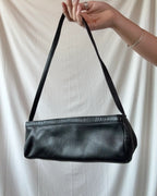 Black Leather Thin Shoulder Bag
