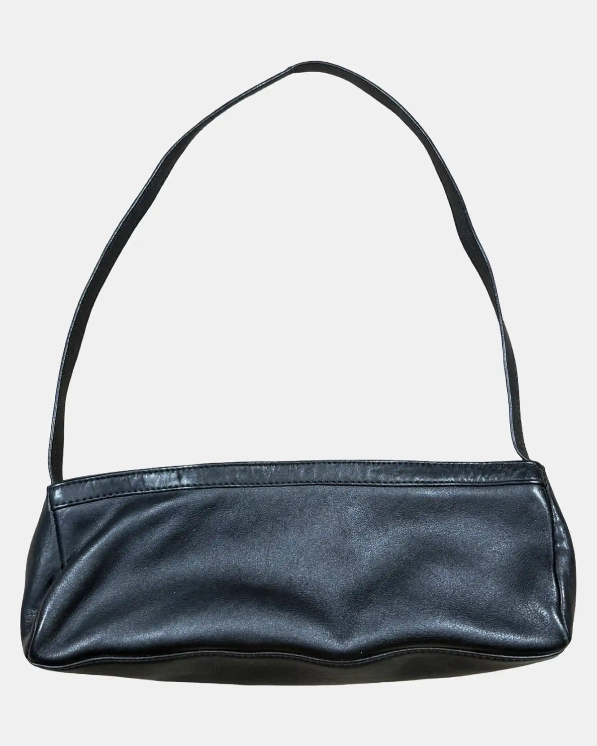 Black Leather Thin Shoulder Bag