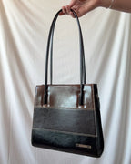 Tri-tone Faux Leather Square Bag