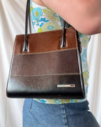 Tri-tone Faux Leather Square Bag
