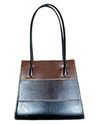 Tri-tone Faux Leather Square Bag