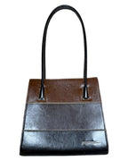 Tri-tone Faux Leather Square Bag