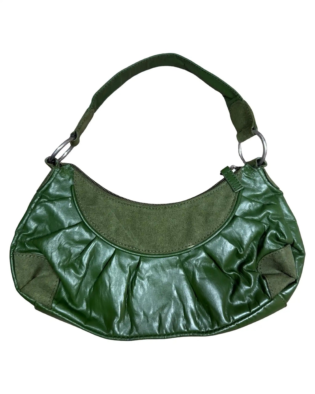 Mini Green Faux Leather Shoulder Bag