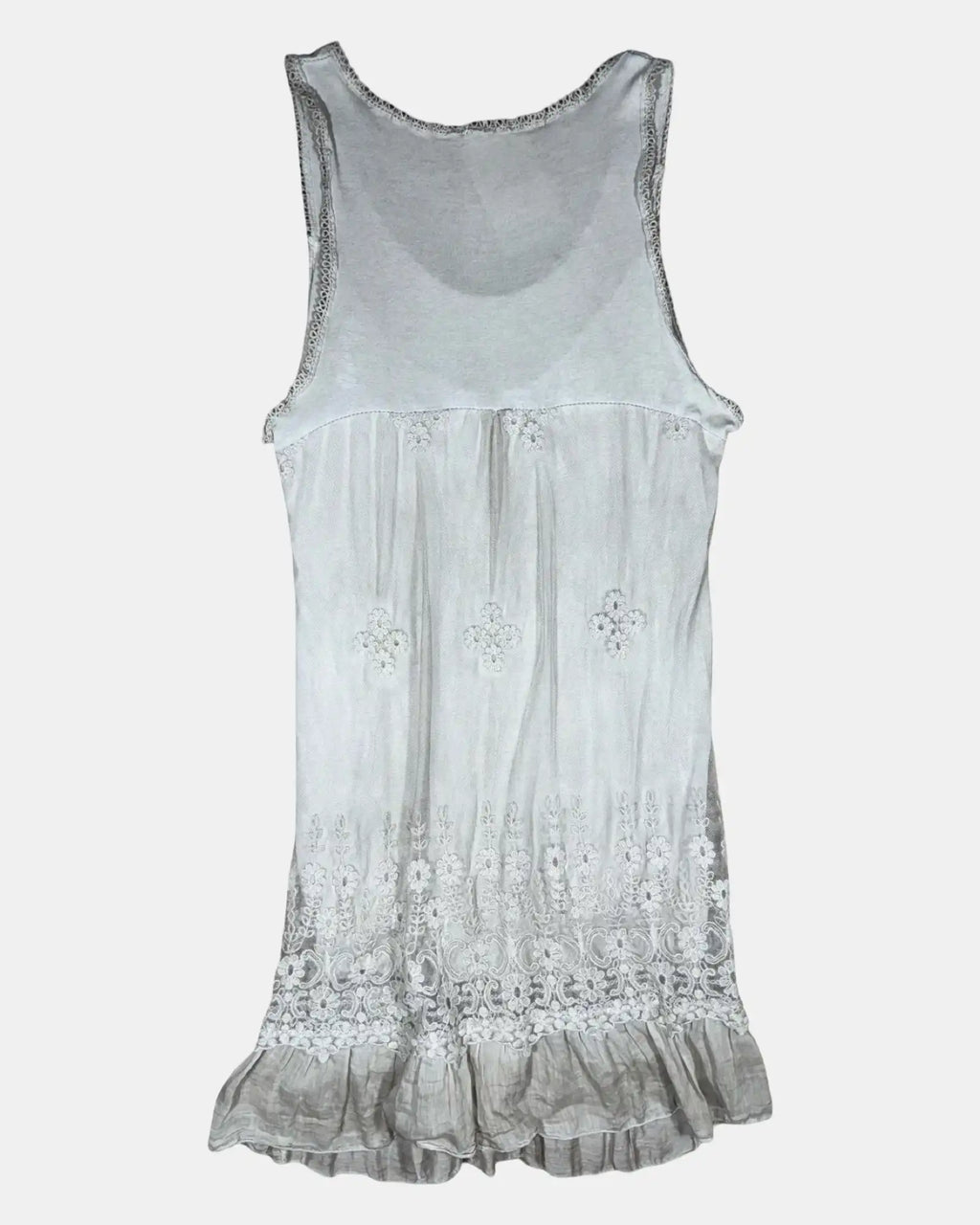Grey Floral Mesh Dress