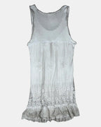 Grey Floral Mesh Dress
