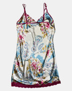 Colourful Slip Dress with Pink Trim