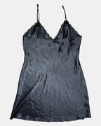 Black Slip Dress with Lace Detailing | Size 14