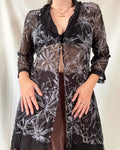 Black & Grey Long Cardigan Dress