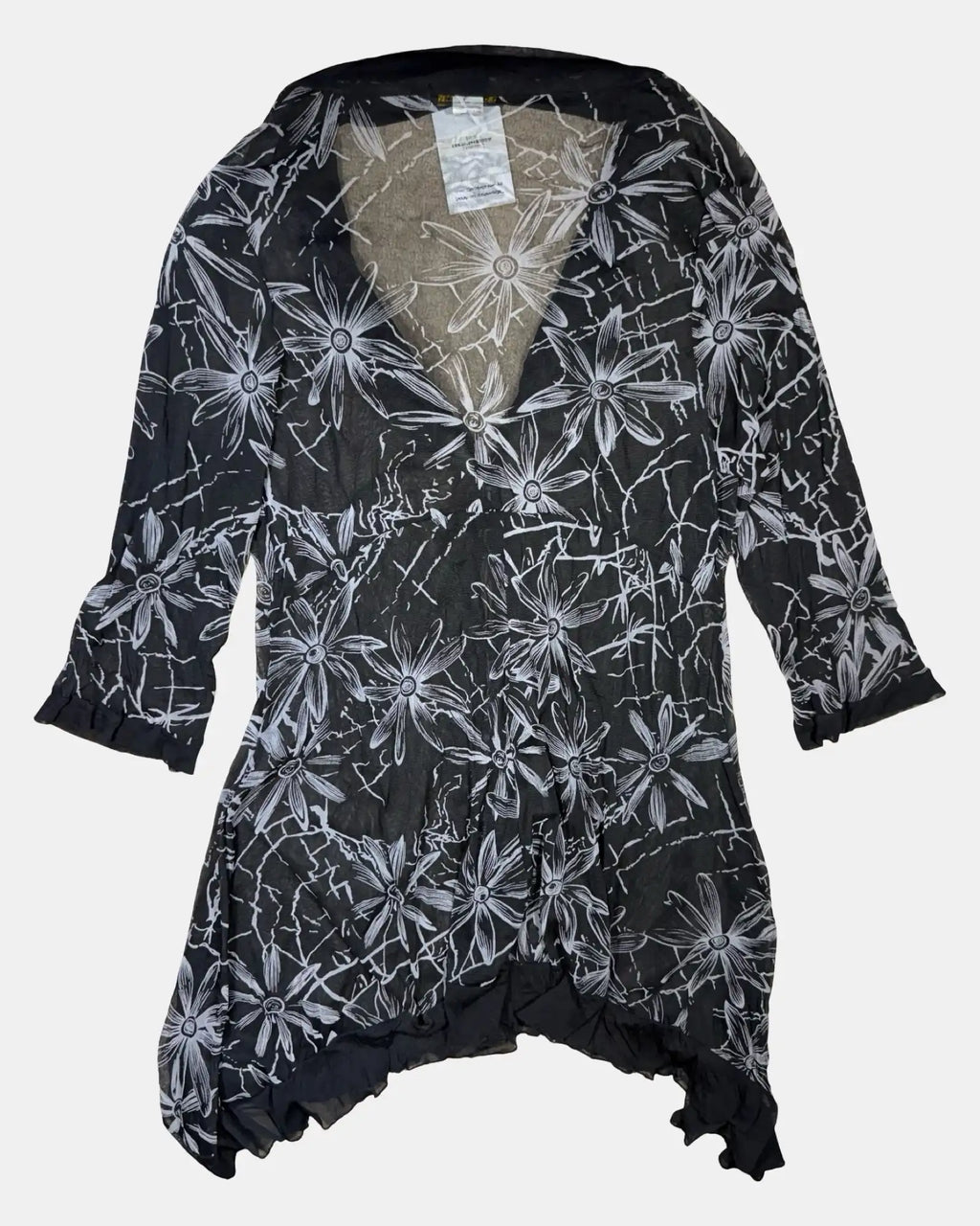 Black & Grey Long Cardigan Dress