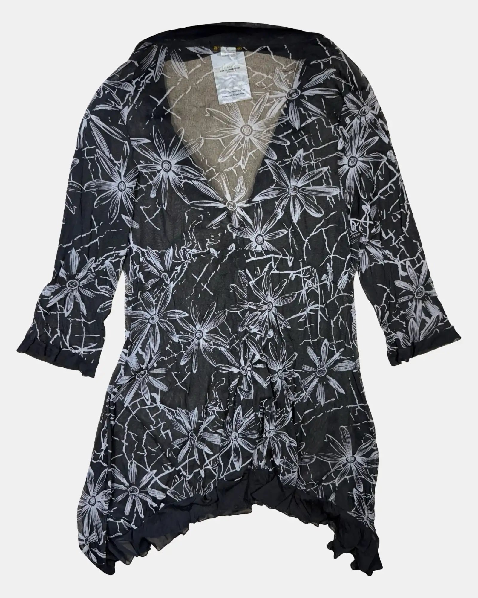 Black & Grey Long Cardigan Dress