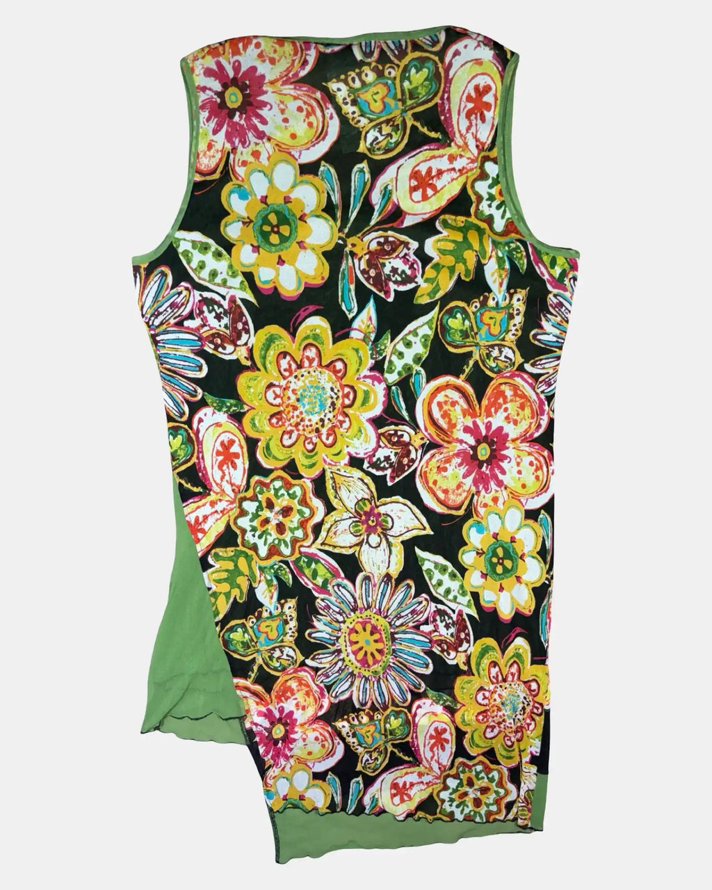 Green Yellow & Black Graphic Dress