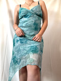 Y2K Blue & Green Fairy Core Dress | Estimated Size 10-12 - Zip Vintage