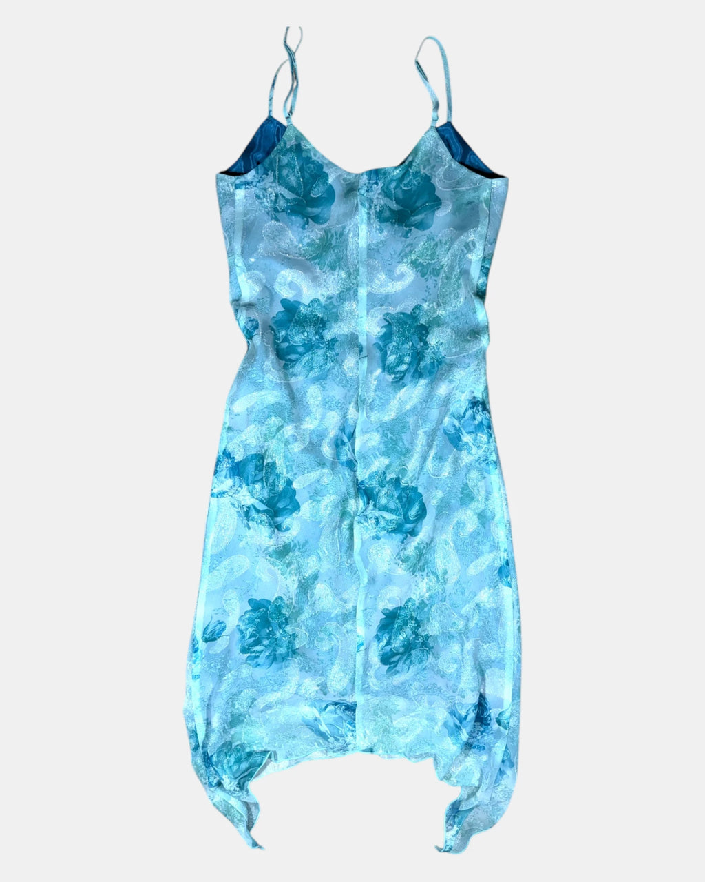 Y2K Blue & Green Fairy Core Dress | Estimated Size 10-12 - Zip Vintage