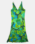 Green and Blue Floral Dress | Size M