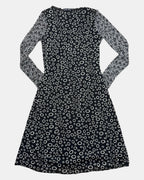 Black and White Mesh Long Sleeve Dress | Est. Size 10
