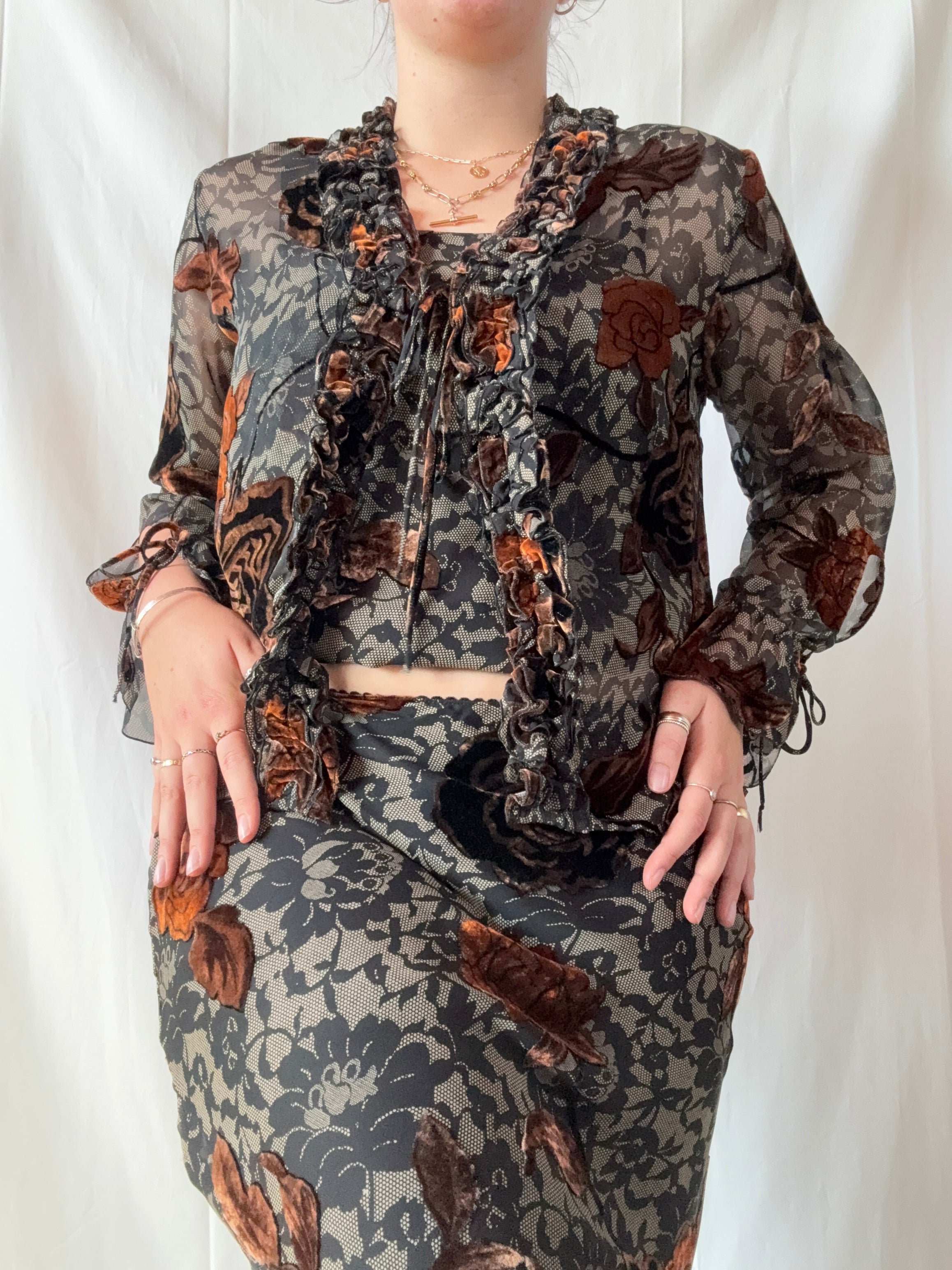 Brown and Orange Three Piece Set | Est. Size 14-16