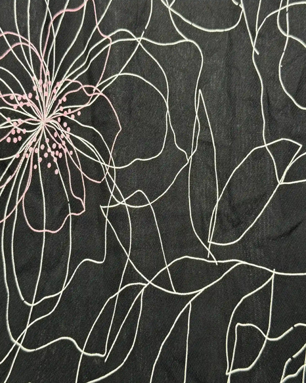 Black Maxi Dress with White Pink Design